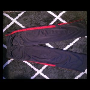 Boys size 10/12 Track Pants Gray/Red Stripe